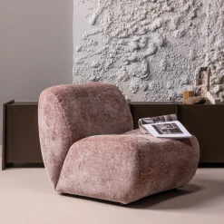 WOOOD Fauteuil Nomu Craquele velvet, kleur* Fauteuil Stof / Textiel|Fauteuil Velvet / Fluweel
