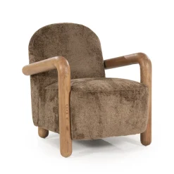 By-Boo Fauteuil Retrova Bouclé en hout* Fauteuil Stof / Textiel|Fauteuil Bouclé / Teddy