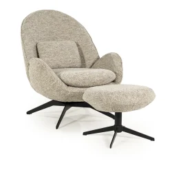 Eleonora Fauteuil Ryan Met hocker, Bouclé* Fauteuil Stof / Textiel|Fauteuil Bouclé / Teddy