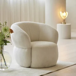 Rivièra Maison Fauteuil San Remo Bouclé* Fauteuil Stof / Textiel|Fauteuil Bouclé / Teddy