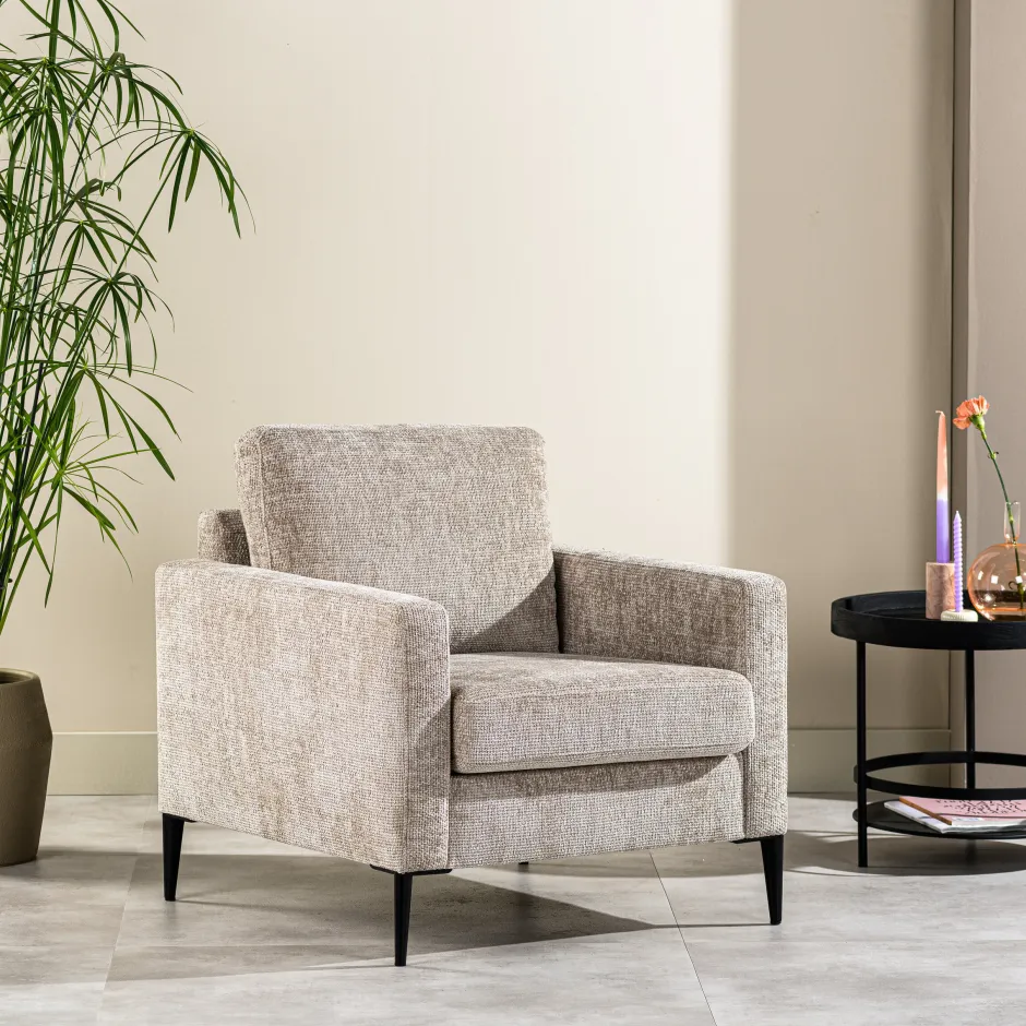 BASE Fauteuil Shuan Chenille* Fauteuil Stof / Textiel