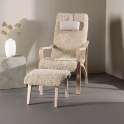 Nohr Fauteuil Tandra Sheep, Met voetenbank* Fauteuil Stof / Textiel|Fauteuil Bouclé / Teddy