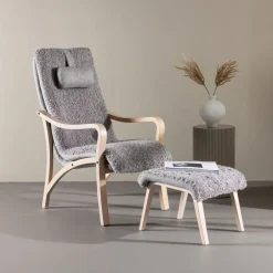 Nohr Fauteuil Tandra Sheep, Met voetenbank* Fauteuil Stof / Textiel|Fauteuil Bouclé / Teddy
