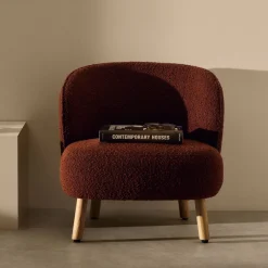 Kave Home Fauteuil Ulit Bouclé* Fauteuil Stof / Textiel|Fauteuil Bouclé / Teddy