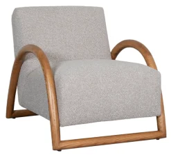 LABEL51 Fauteuil Viggo Bouclé en essenhout, kleur* Fauteuil Stof / Textiel|Fauteuil Bouclé / Teddy