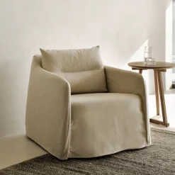 Ethnicraft Fauteuil Weave Linnenmix* Fauteuil Stof / Textiel