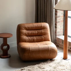 Dutchbone Fauteuil Wyatt Wax Leder* Fauteuil Stof / Textiel