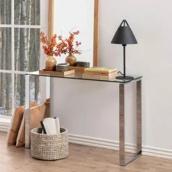 Bendt Glazen Sidetable Lone Chroom, 110cm* Sidetables
