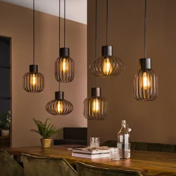 LifestyleFurn Hanglamp Alexandro 6-lamps, Metaal* Hanglampen