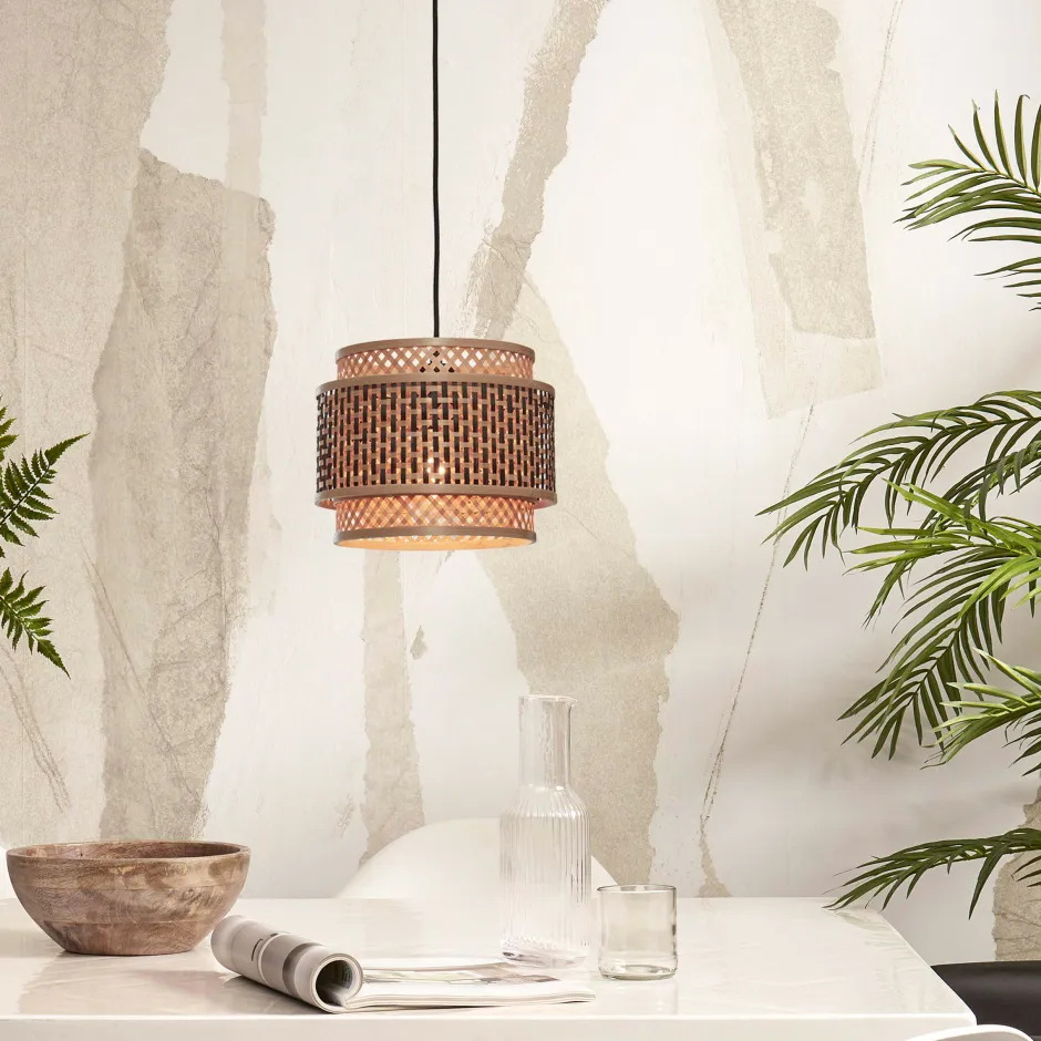 GOOD&MOJO Hanglamp Bhutan Bamboe, 25cm, kleur Naturel* Hanglampen