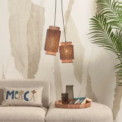 GOOD&MOJO Hanglamp Bhutan 2-lamps, Bamboe, kleur* Hanglampen