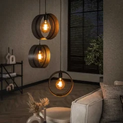 LifestyleFurn Hanglamp Dalvin finish, 3-lamps* Hanglampen