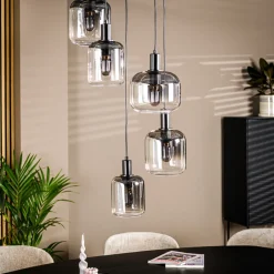 BASE Hanglamp Jesalyn 5-lamps, kleur* Hanglampen
