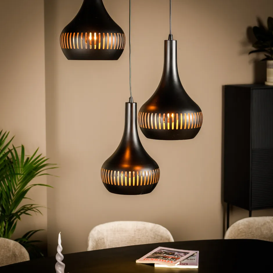 BASE Hanglamp Rachel 3-lamps, kleur* Hanglampen