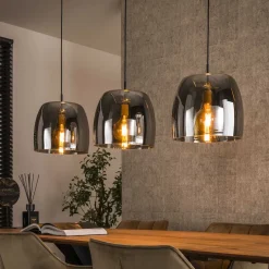 LifestyleFurn Hanglamp Rift glas, 3-lamps* Hanglampen