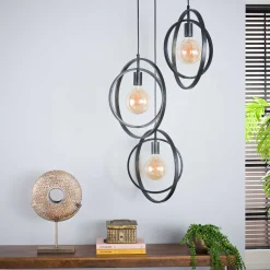 LifestyleFurn Hanglamp Tricia 3-lamps getrapt, kleur* Hanglampen