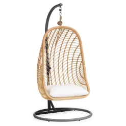 Kave Home Hangstoel Ekaterina Met standaard, Rotan, kleur /Donkergrijs* Hangstoelen & Hangmatten