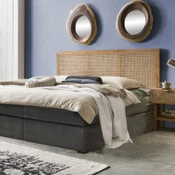 Artistiq Living Hoofdbord Shakina Teakhout en rotan, 200 x 120cm* Hoofdborden