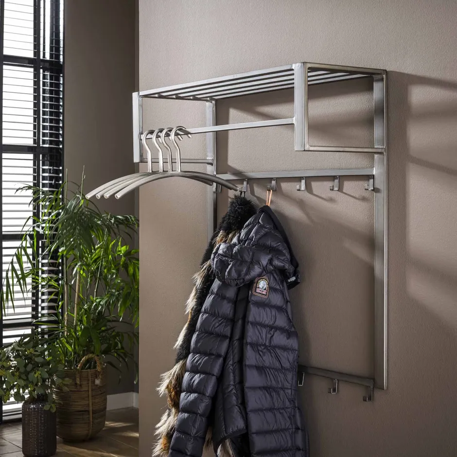 LifestyleFurn Industriële Kapstok Terry 80cm, met 2 x 6 haken (excl. hangers)* Wandkapstokken