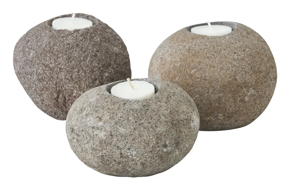 MUST Living Kaarshouder Riverstone Set van 3 stuks* Kaarshouders & Windlichten