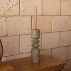 Dutchbone Kaarshouder Satpura Marmer, 32cm* Kaarshouders & Windlichten