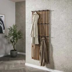 LifestyleFurn Kapstok Darah Latjes Mangohout met 14 haken, 160 x 60cm* Sohome Giftcard|Wandkapstokken