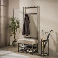 LifestyleFurn Kapstok Karalynn Met bankje en 7 haken* Staande Kapstokken