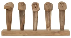 MUST Living Kapstok Liam Teakhout, Met 5 haken* Wandkapstokken