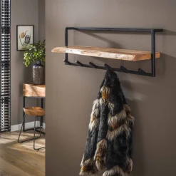 LifestyleFurn Kapstok Mitchell Massief acaciahout, met 6 haken* Wandkapstokken