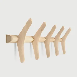 Ethnicraft Kapstok PI Hout, Met 5 haken* Wandkapstokken
