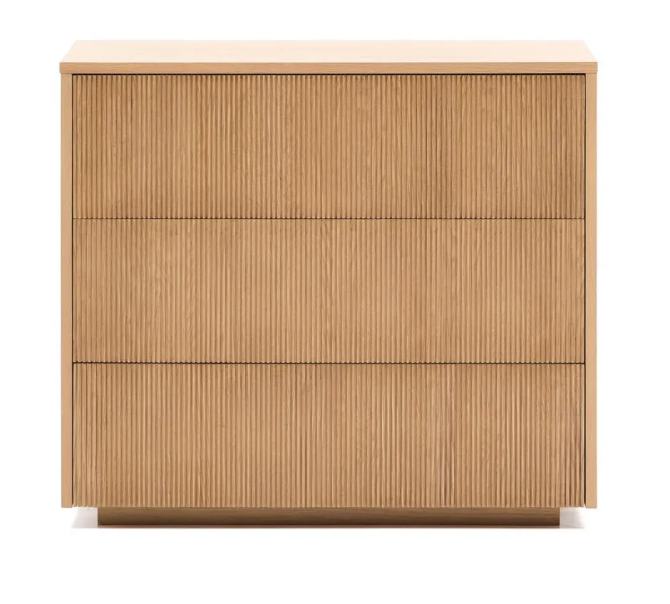 Kave Home Ladekast / Commode Helvine Eiken, Met 3 laden* Commodes|Ladekasten
