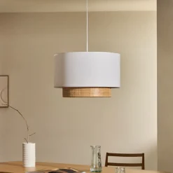 Kave Home Lampenkap Erna Bamboe en stof* Lampenkappen|Hanglampen