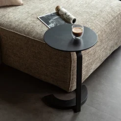 WOOOD Laptoptafel Floor 39cm* Ronde Bijzettafel|Zwarte Bijzettafel