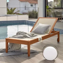 Kave Home Ligstoel Caterin, 195cm, kleur Naturel* Ligbedden
