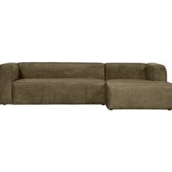 WOOOD Loungebank Bean Structure Velvet, kleur Moss* Organische Bank|Loungebank