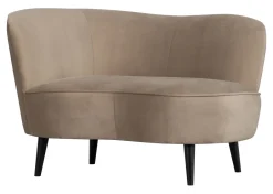 WOOOD Lounge Fauteuil Sara Links, Velvet* Fauteuil Stof / Textiel|Fauteuil Velvet / Fluweel
