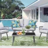 Artistiq Living Loungeset Camile 2 stoelen + bank + tafel, Polyrotan* Loungesets