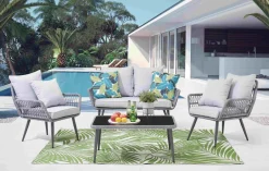 Artistiq Living Loungeset Camile 2 stoelen + bank + tafel, Polyrotan* Loungesets