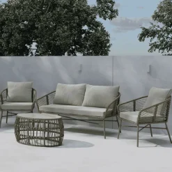 Nohr Loungeset Clare Met bank, 2 stoelen en tafel, kleur /Bruin* Loungesets