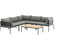 Nohr Loungeset Courtnee Met hoekbank en tafel, kleur Grijs/Zwart* Loungesets