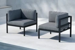 Nohr Loungeset Lasheka Hoekmodule, kleur Grijs/Zwart* Loungesets
