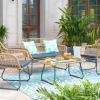 Artistiq Living Loungeset Marcelo Tafel + 2 stoelen + bank, Polyrotan* Loungesets