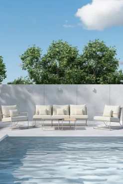 Nohr Loungeset Markesha Met bank, 2 loungestoelen en 2 tafels* Loungesets
