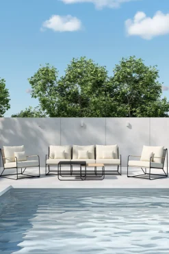 Nohr Loungeset Markesha Met bank, 2 loungestoelen en 2 tafels* Loungesets