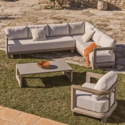 Kave Home Loungeset Nerano Met 5-zits hoekbank en salontafel, kleur* Loungesets