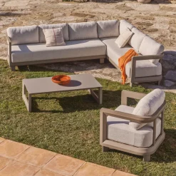 Kave Home Loungeset Nerano Met 5-zits hoekbank, fauteuil en salontafel* Loungesets