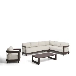 Kave Home Loungeset Nerano Met 5-zits hoekbank, fauteuil en salontafel* Loungesets