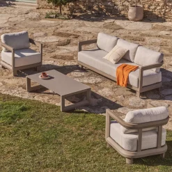 Kave Home Loungeset Nerano Met 3-zitsbank, 2 fauteuils en salontafel* Loungesets