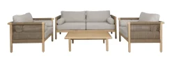 Dutchbone Loungeset Oasis Acaciahout en touw, Met tuinbank, 2 loungestoelen en loungetafel* Loungesets