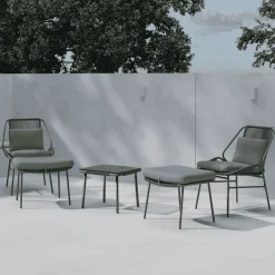 Nohr Loungeset Shiquita Met 2 stoelen, voetenbankje en tafel, kleur* Loungesets